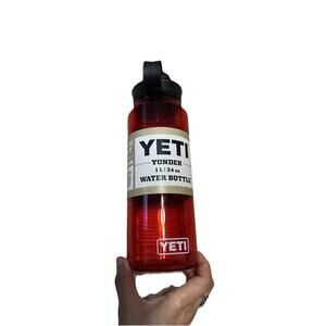 YETI Yonder 1L 34oz Water Bottle w/ Chug Cap Red Plastic H95